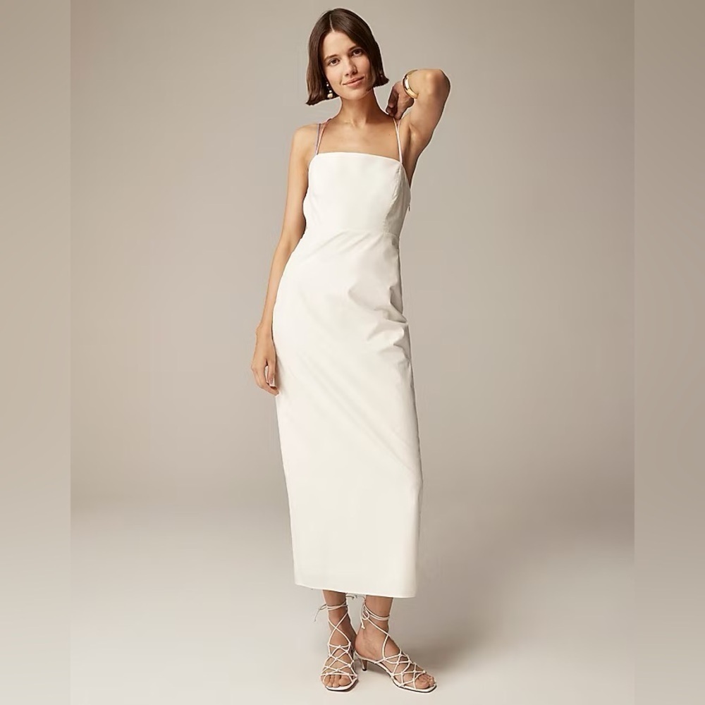 NWT Anna October X J. Crew Multistrap Sheath Dress in Ivory sz 24